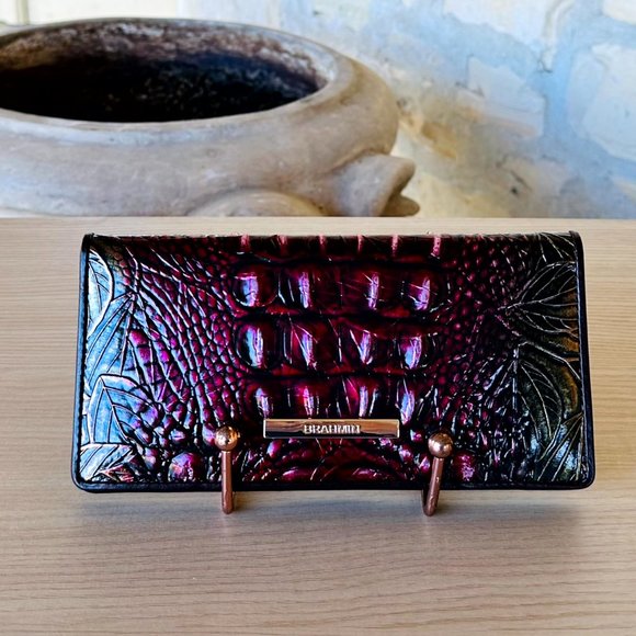 Brahmin Ellen Pesto Edgewood Embossed Leather Satchel/ Ady Wallet Option NWT - Picture 8 of 12